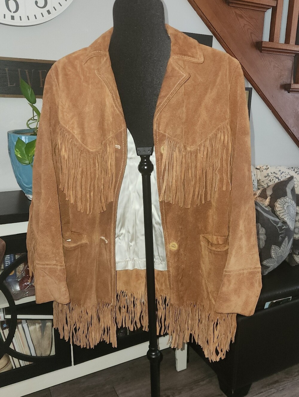 Vintage Deer Wear Suede Fringe Jacket 70s Brown Small. - Picture 2 of 7